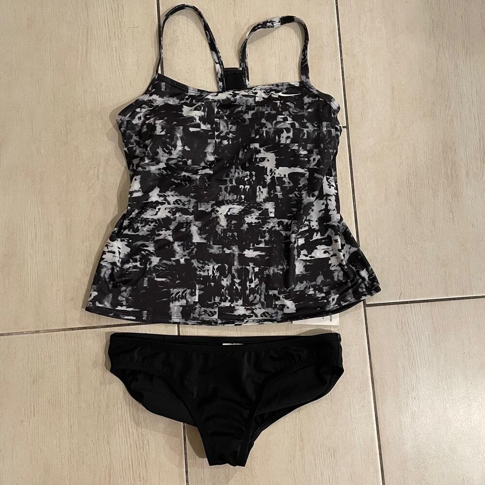 NEW NIKE TWO PIECE TANKINI SWIM SET SZ LARGE WOMENS! - 0250